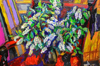 Черемуха. Букет черемухи. 2012. Холст, масло. 100х120